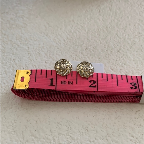 Gold Plated Swirl Stud Earrings - Picture 3 of 3